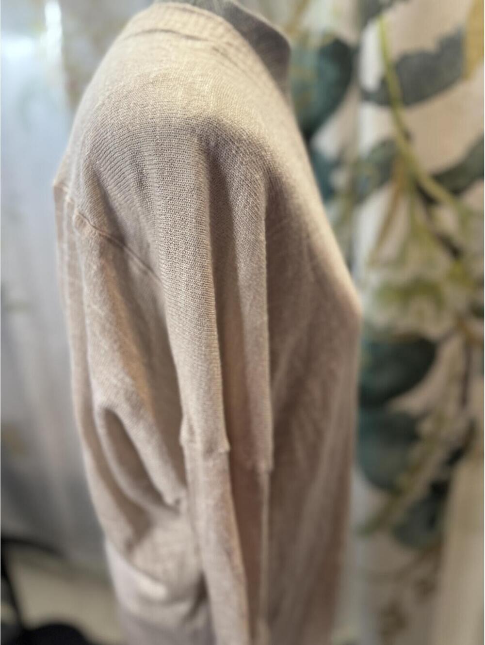 Nine West Small Light Beige Open Front Cardigan Sweater - Picture 3 of 6